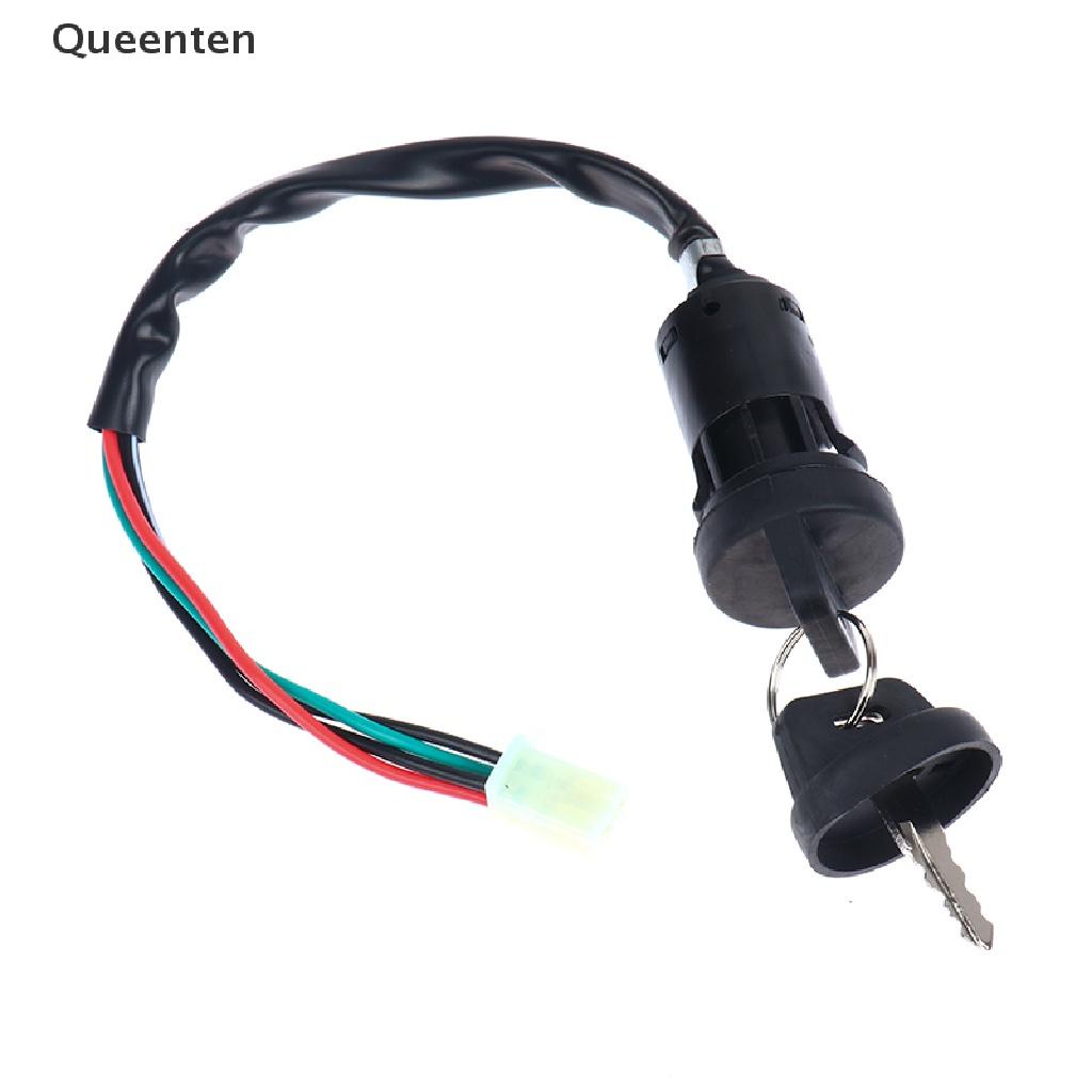 Queenten Universal 4 Wires Ignition Barrel Switch With 2 Key For Motorcycle Bike ATV QT