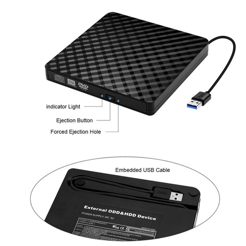 【ky】USB 3.0 External CD-ROM DVD-RW VCD Player Optical Drive Writer for PC Computer