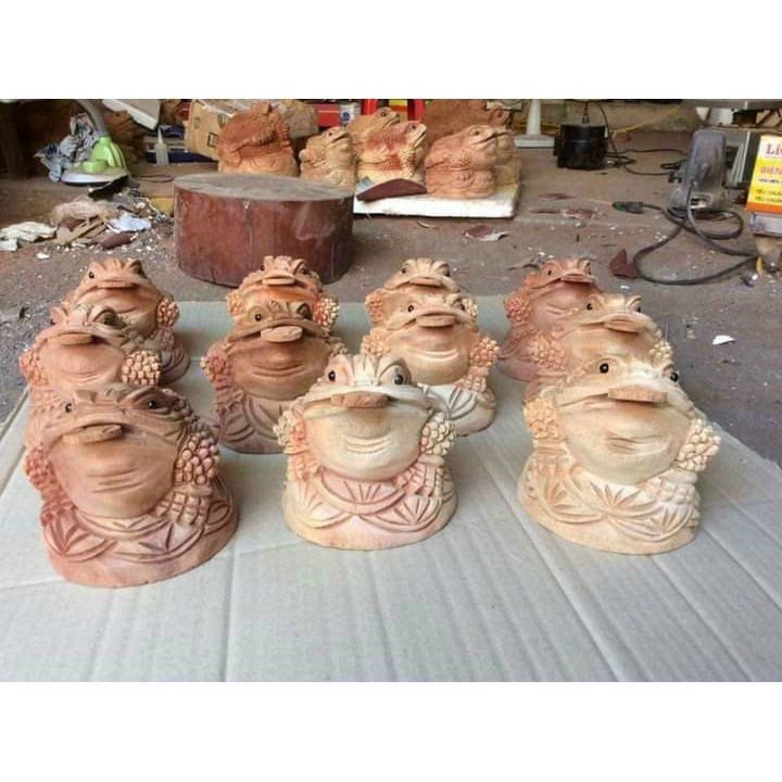 Tượng cóc gỗ xá xị phong thủy kích thước 15cm