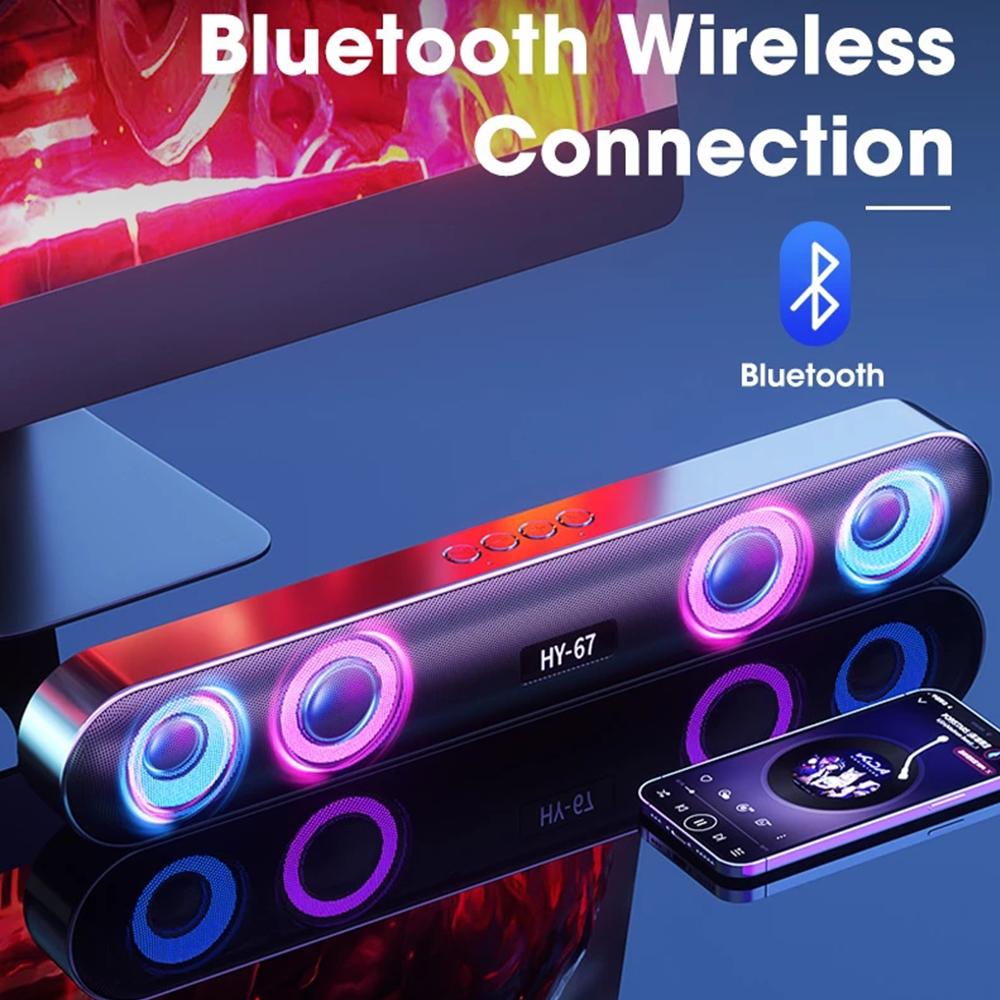 PC Soundbar không dây 6D loa vòm bluetooth 5.0 home có dây máy tính âm thanh siêu loa siêu trầm âm thanh máy tính xách tay máy tính xách tay tv Màu sắc: màu đen