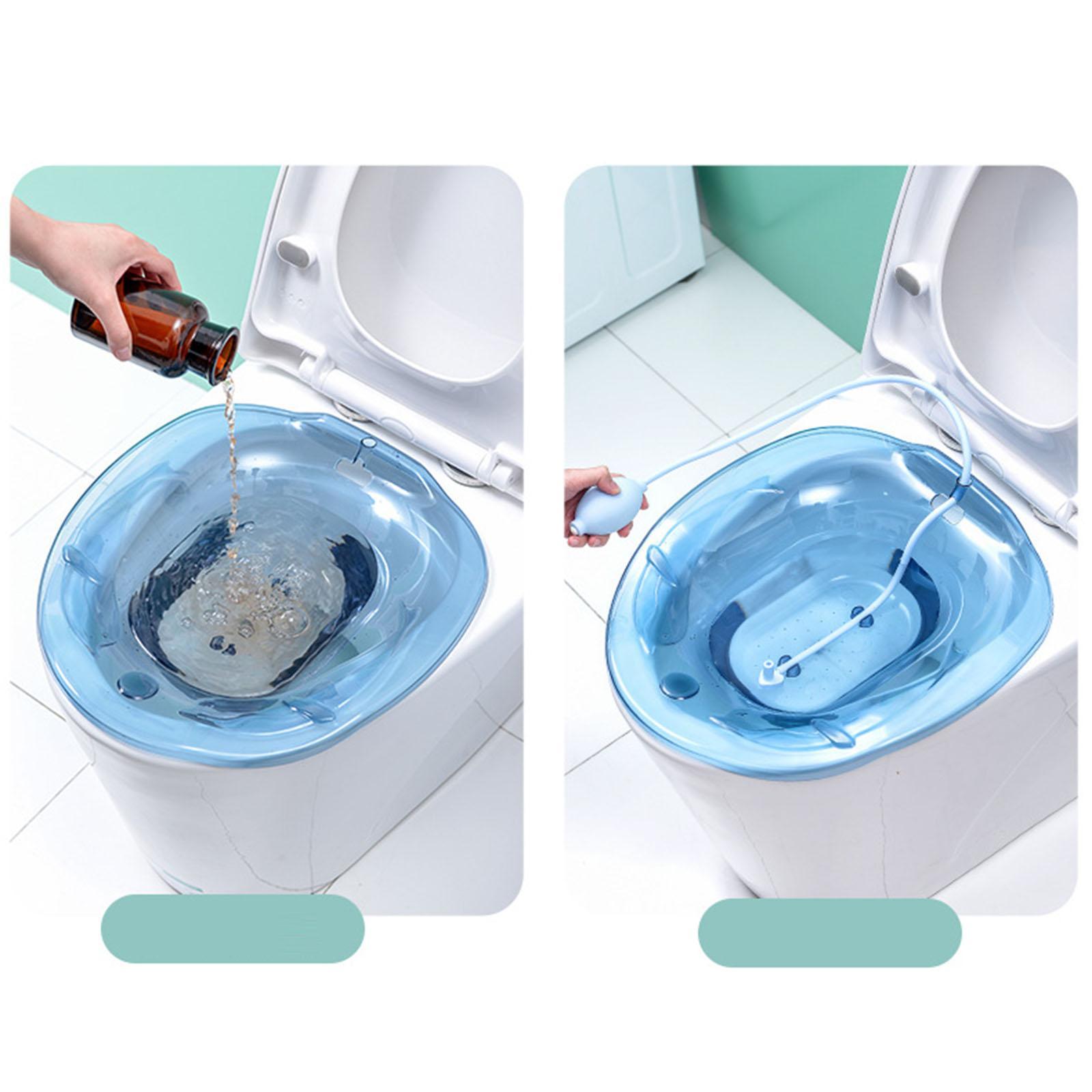 Sitz Bath with Flusher Easy to Store Portable for Hemorrhoids Relieve Women