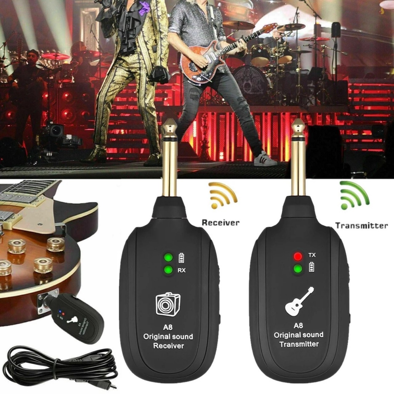 Bộ thu phát không dây wireless cho đàn guitar điện, guitar bass và các loại nhạc cụ khác