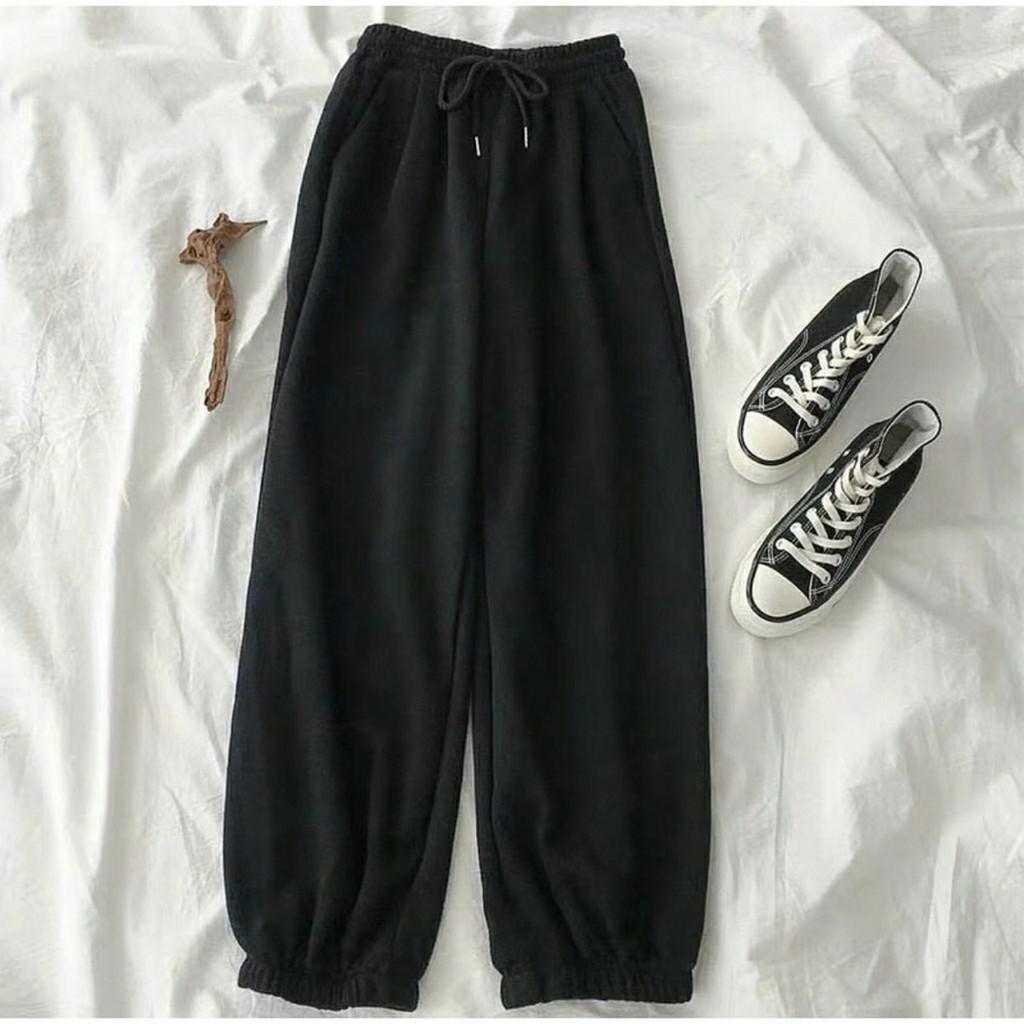 Quần jogger nỉ da cá ống suông bo gấu Unisex kiểu dáng thể thao siêu hot