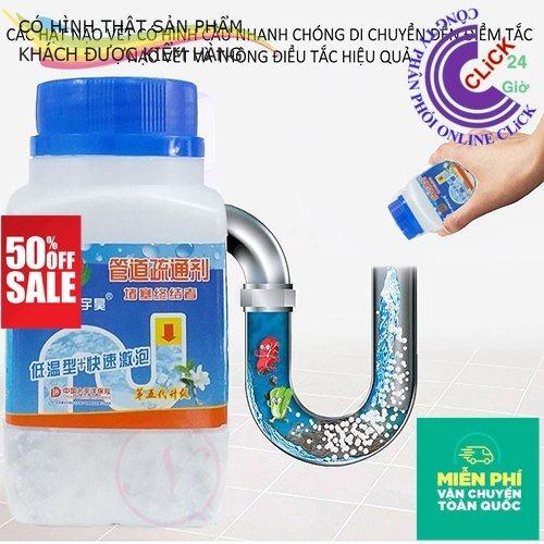 2 chai Bột Thông Tắc Cống/ Bồn Cầu/ Lavabo/ Đường Ống Cực Mạnh, Hiệu Quả Nhanh Chóng - Hàng Chuẩn