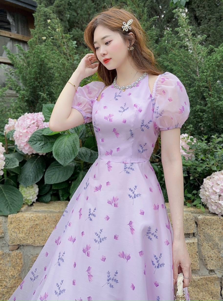 ĐẦM VOAN CỔ CƯỜM MÀU Y HÌNH