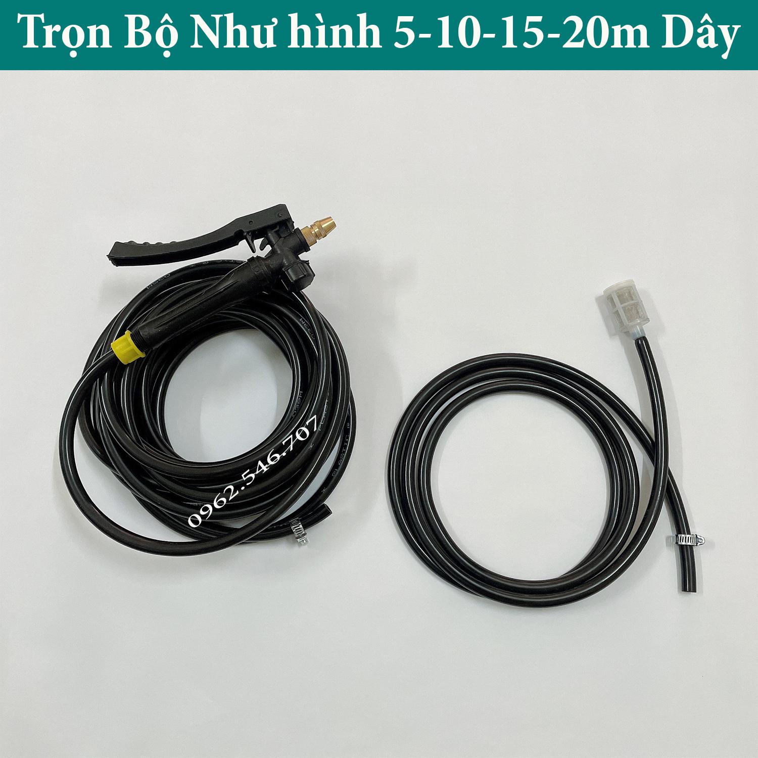 5m-10m-15m-20m dây dùng cho máy rửa xe,tưới cây mini 12v kèm súng xịt