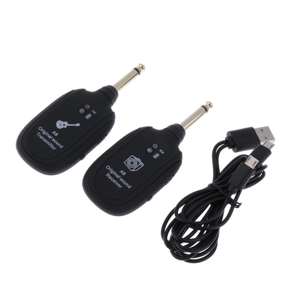 UHF Wireless Guitar System, Guitar Audio Transmitter Receiver Set for Electric Guitar Bass Violin