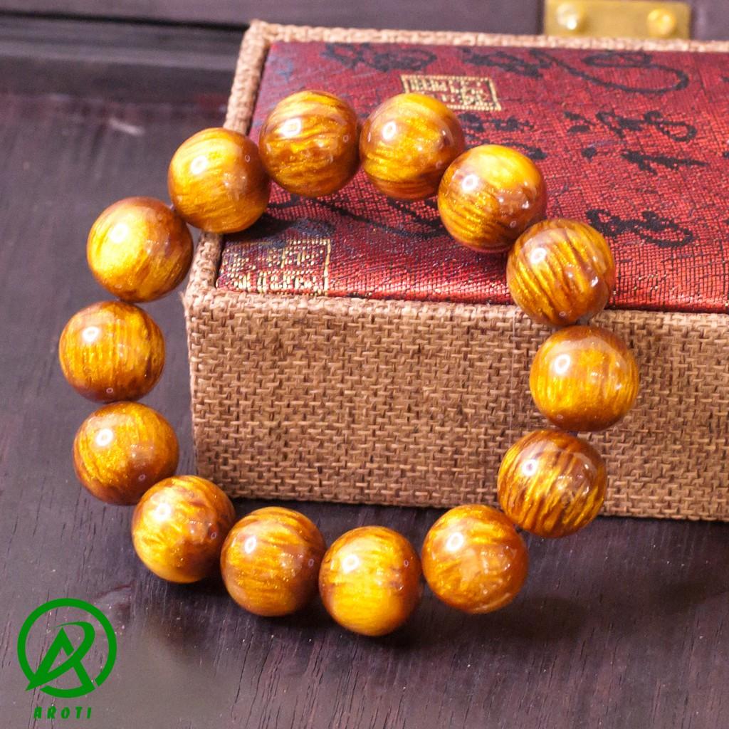 Vòng phong thủy gỗ hải liễu 16 ly - Hợp mệnh Kim - Thủy - Mộc V204-16-Kèm Vòng Gỗ Bách Xanh