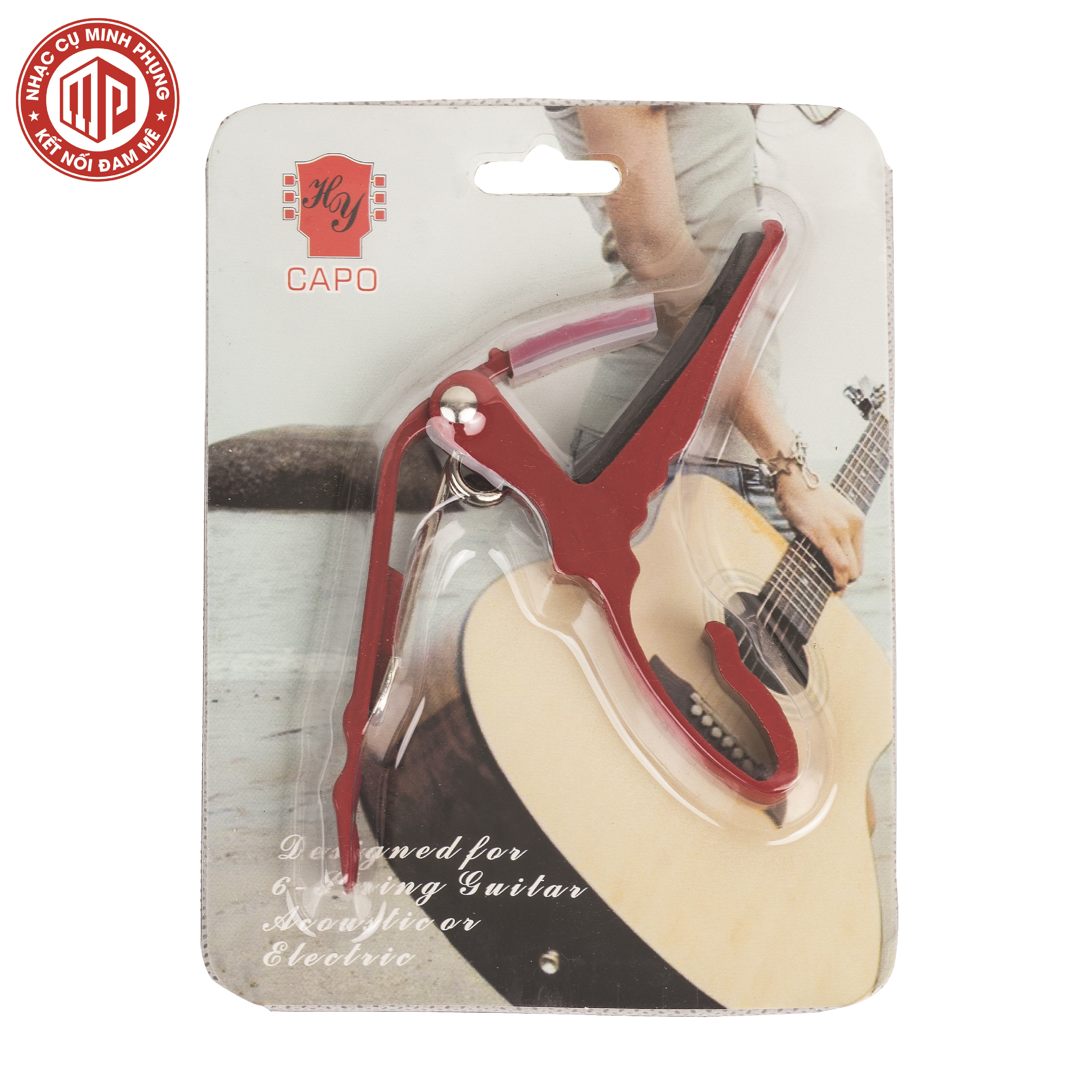 Capo Guitar Acoustic, Ukulele - Hy B3 (RD), Màu đỏ - Hàng chính hãng