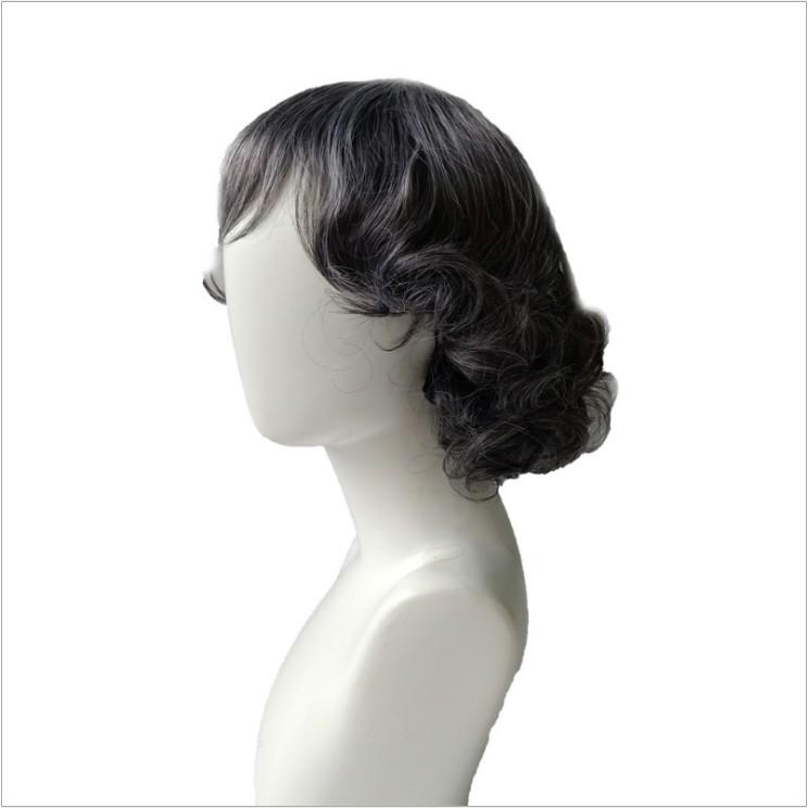 Tóc giả nữ trung niên nguyên đầu xoăn cao cấp -TG49