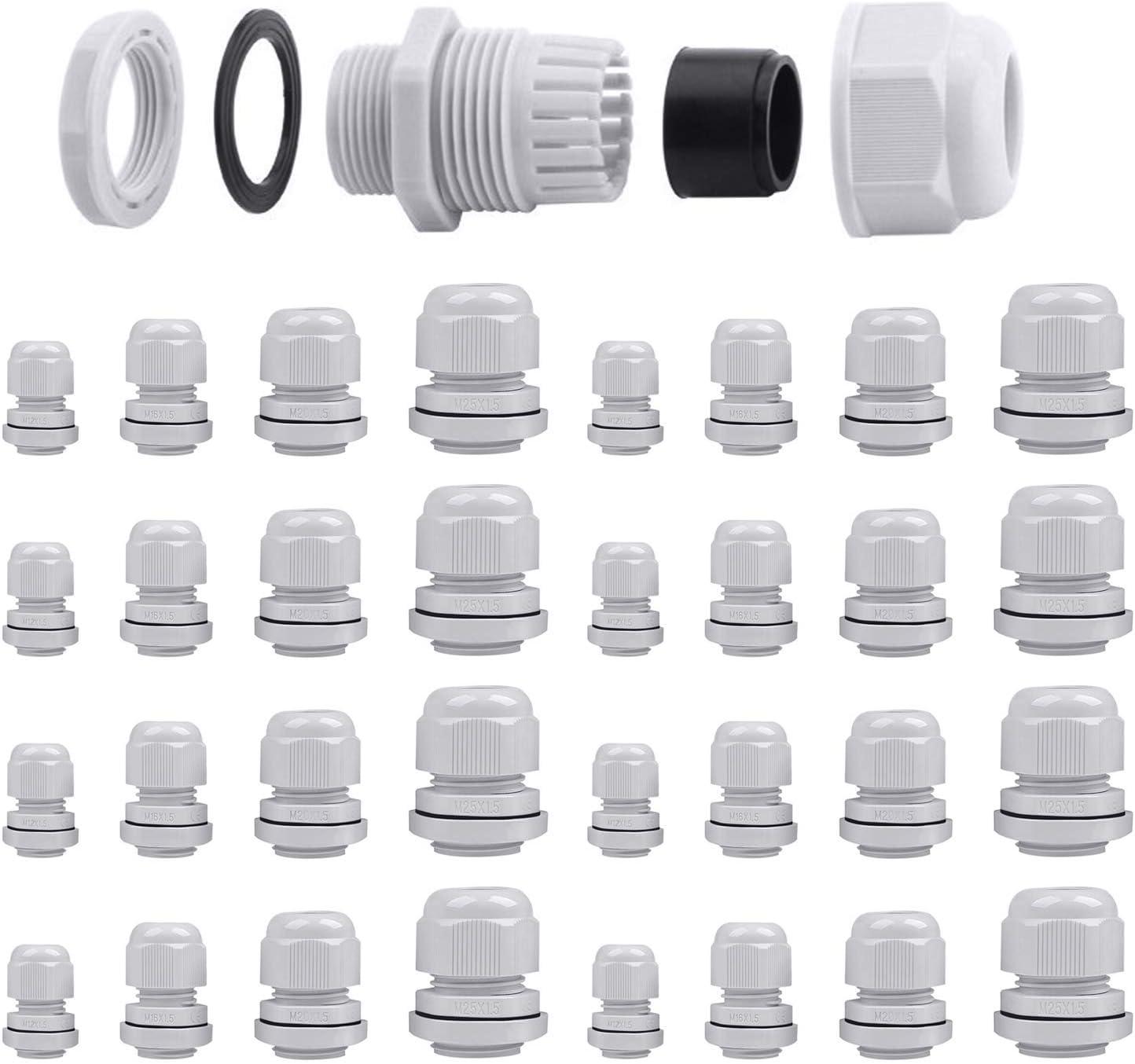 32 Chiếc Chống Nước Tuyến Cáp, Gioăng Cao Su Tuyến Cáp, Có Thể Điều Chỉnh Tuyến Cáp, Xám Tuyến Cáp, M11, M16, M21, M25