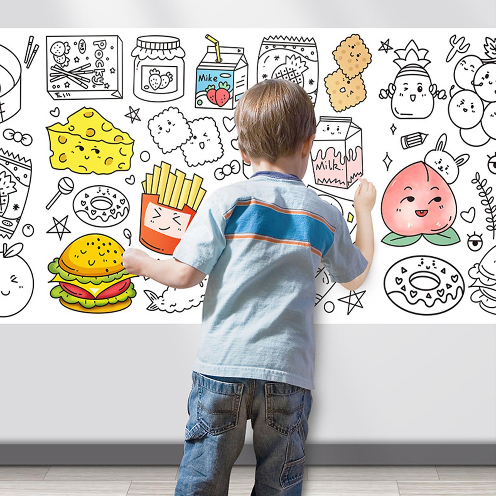 Continuous Coloring Paper Roll Gifts Wall Coloring Stickers Art Paper for Kids