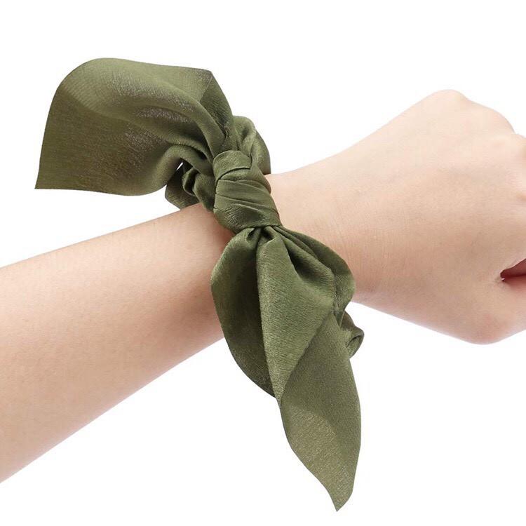 Mới về Cột tóc satin Nơ Ngắn thắt nút phong cách Hàn Quốc Tatitava