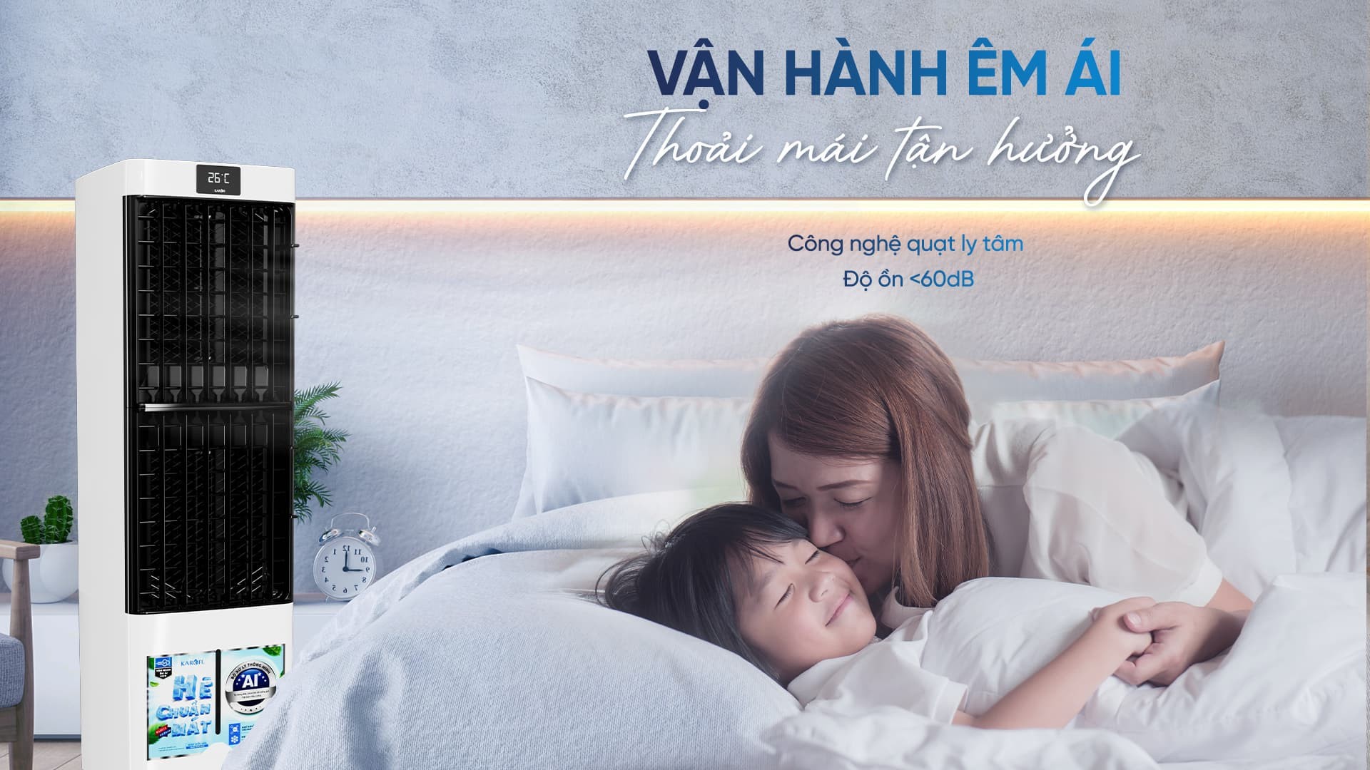 Quạt điều hòa Karofi KAC-H132R công nghệ tự điều chỉnh tốc độ gió - Hàng chính hãng