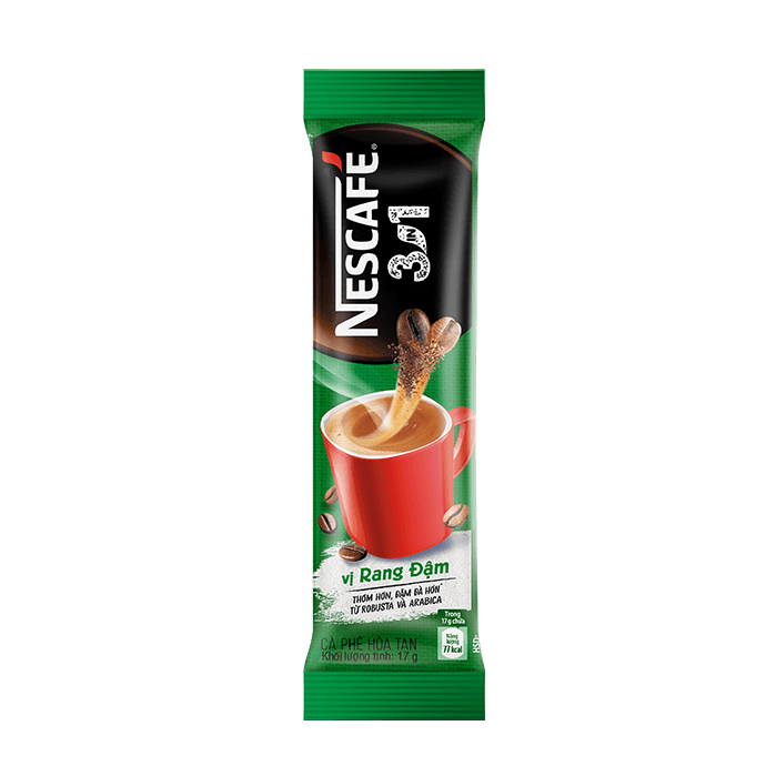 Cà phê hoà tan NESCAFÉ 3IN1 VỊ RANG ĐẬM - công thức cải tiến - COMBO 2 bịch x 46 gói -