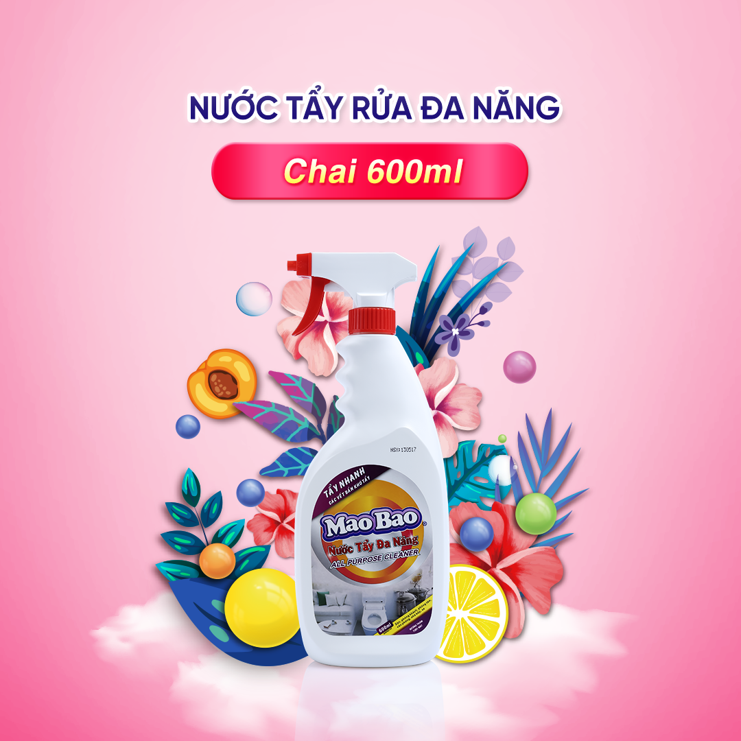 Nước Tẩy Đa Năng Kháng Khuẩn Mao Bao 600ml