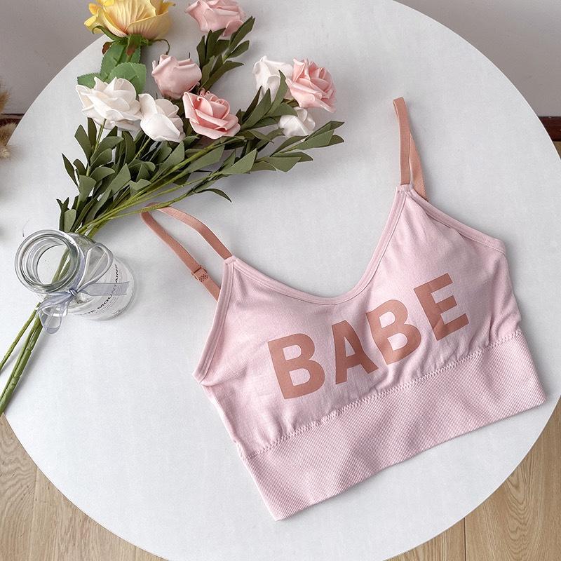 Bra Khoét lưng BaBe nâng ngực chất liệu cotton -Áo Croptop nữ 2 dây croptop nữ kiểu ôm body co giãn 4c mềm mịn 317