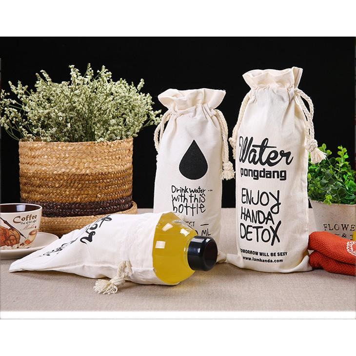 Bình Đưng Nước Detox 1000ml Kèm Túi Đựng