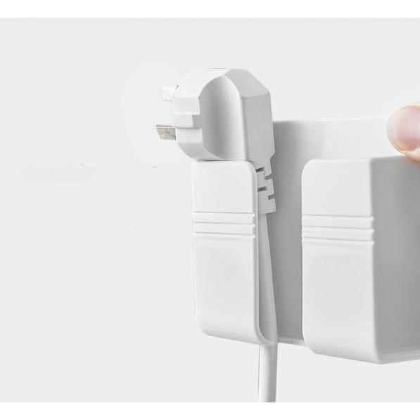 Kệ Dán Tường Để Điều Khiển,Đồ Dùng,Giá Đỡ Sạc Điện Thoại Có Móc Treo Giữ Dây Điện Tiện Dụng