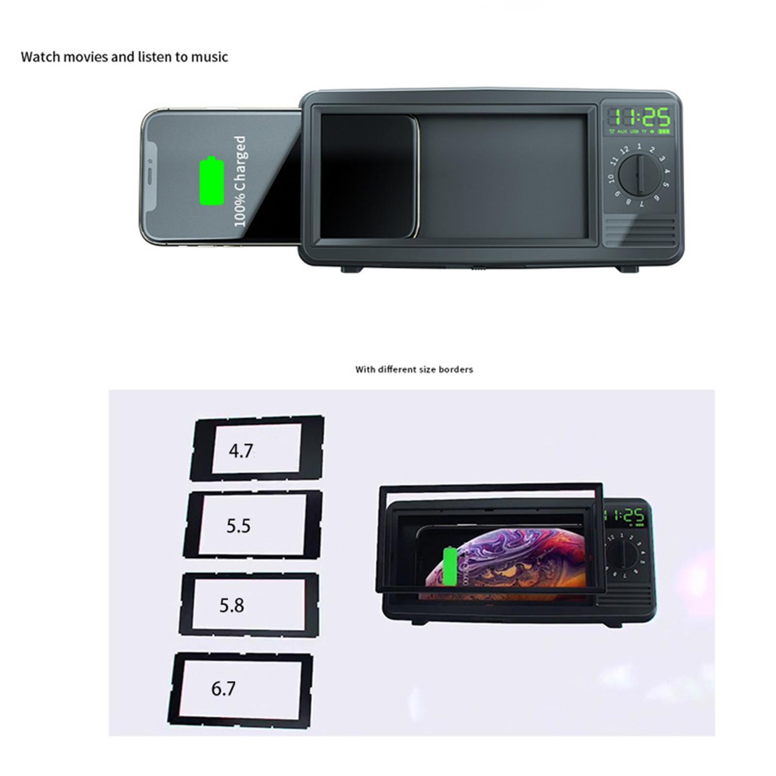 Bedroom Alarm Clock Bluetooth Speaker Cell Phones Wireless Charging Charger