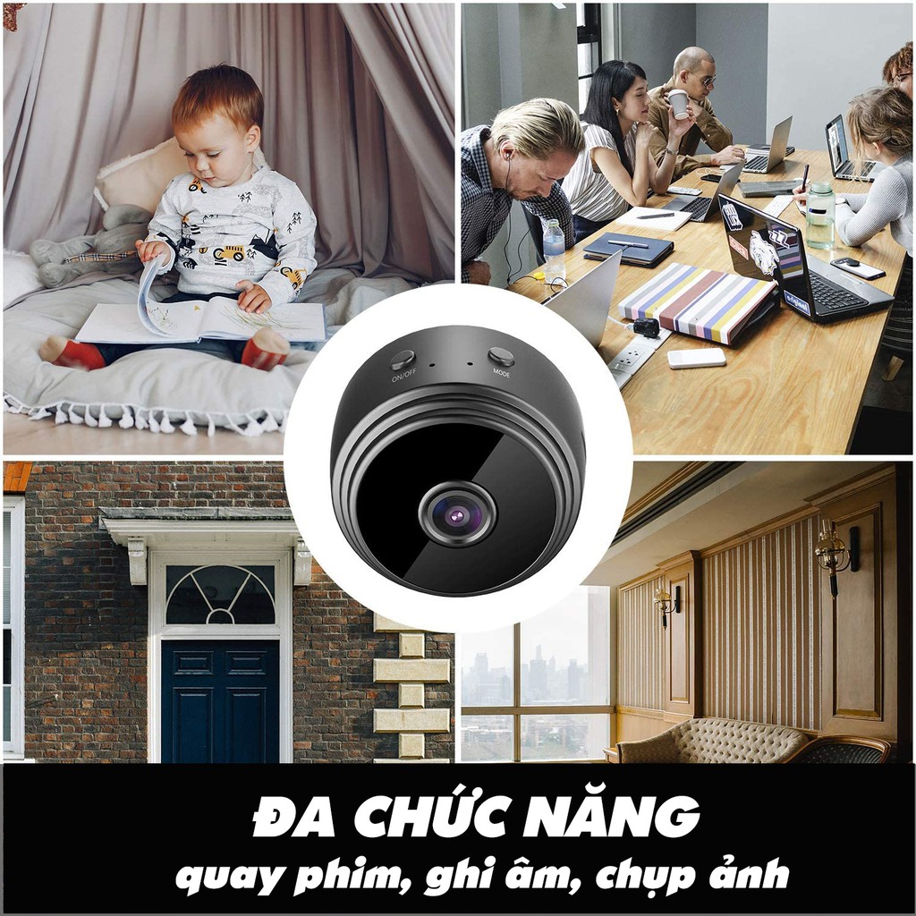 Camera mini siêu nhỏ A9 wifi kết nối với điện thoại từ xa, có pin, không dây hàng nhập khẩu