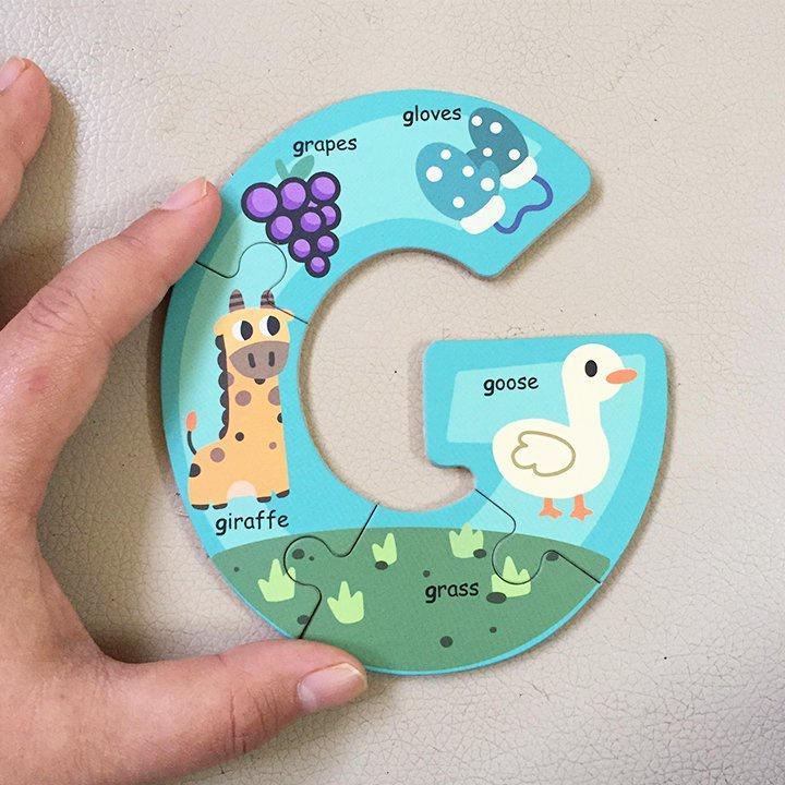 Bộ Xếp Hình Chữ Cái Tiếng Anh Alphabet Animal Jigsaw Chất Liệu Gỗ Cao Cấp Giúp Bé Học Hiệu Quả - Đồ Chơi Giáo Dục