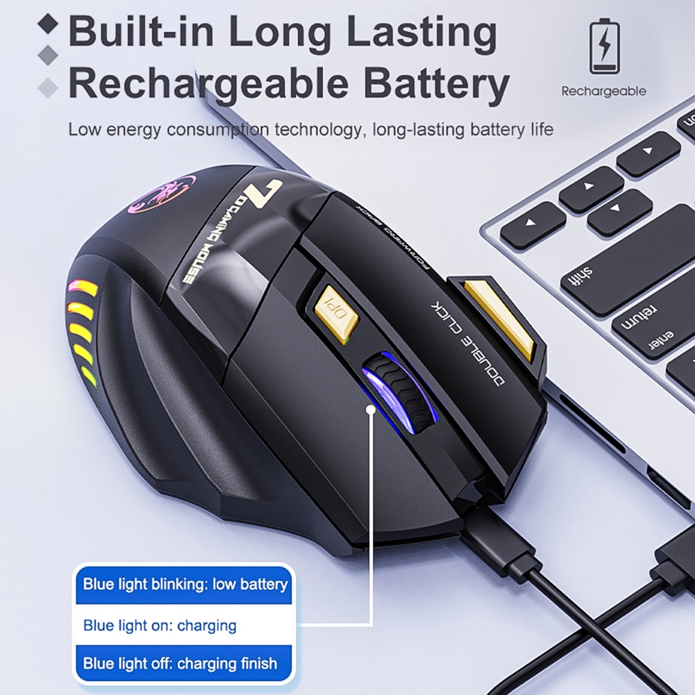 Chuột Không Dây cao cấp không nghe tiếng click iMice GW-X7 pin sạc - miếng lót chuột