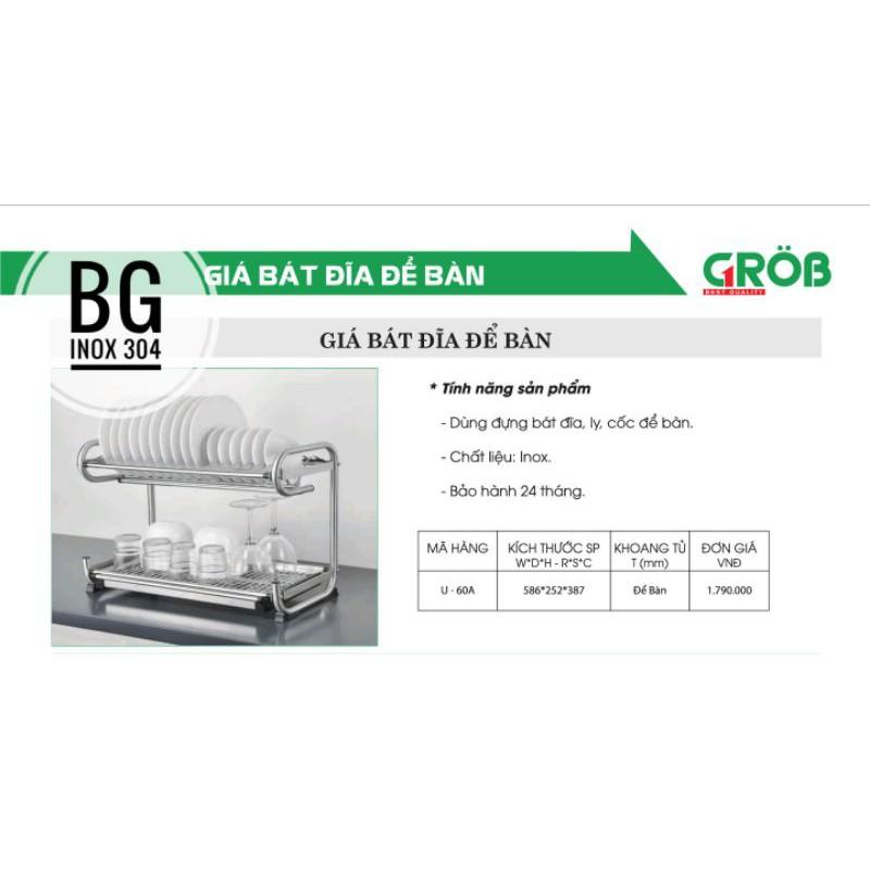 KỆ ĐỰNG BÁT ĐĨA ĐỂ BÀN GROB U-60A INOX MỜ - GIẢI PHÁP TỐI ƯU CHO KHÔNG GIAN BẾP