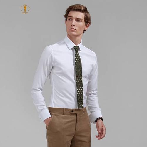 Áo sơ mi TRAZ măng séc nam, cufflink cao cấp chống nhăn thấm hút mồ hôi