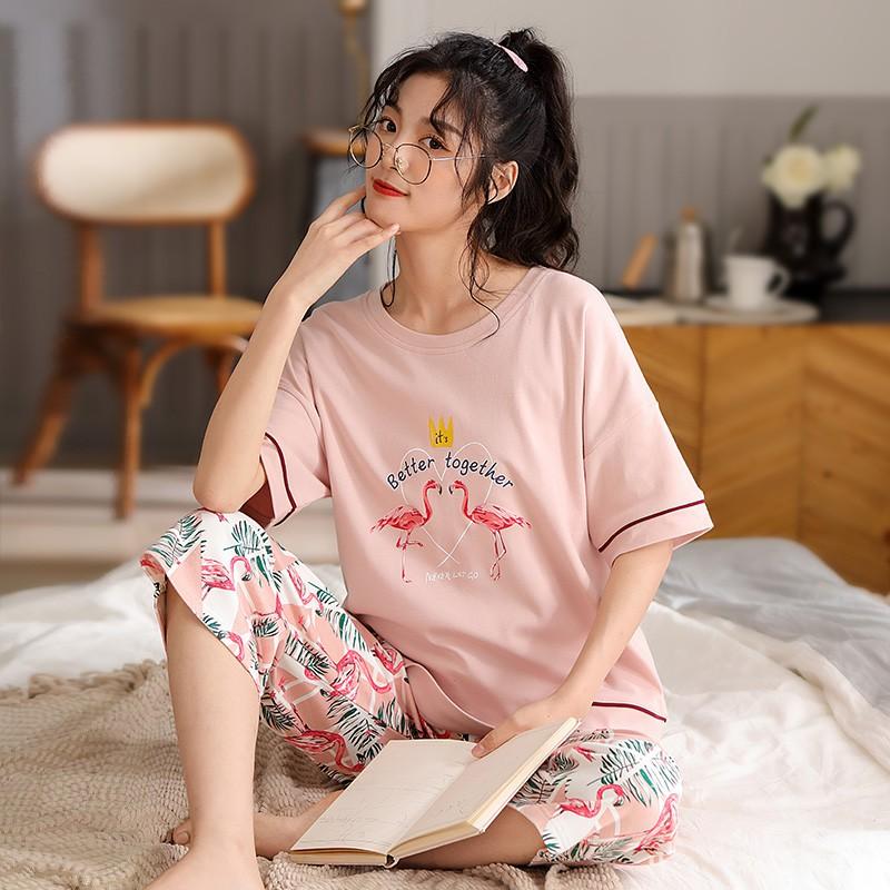 Đồ bộ mặc nhà quần lửng, sang trọng và năng động, vải cotton 100% thoáng mát dễ chiu