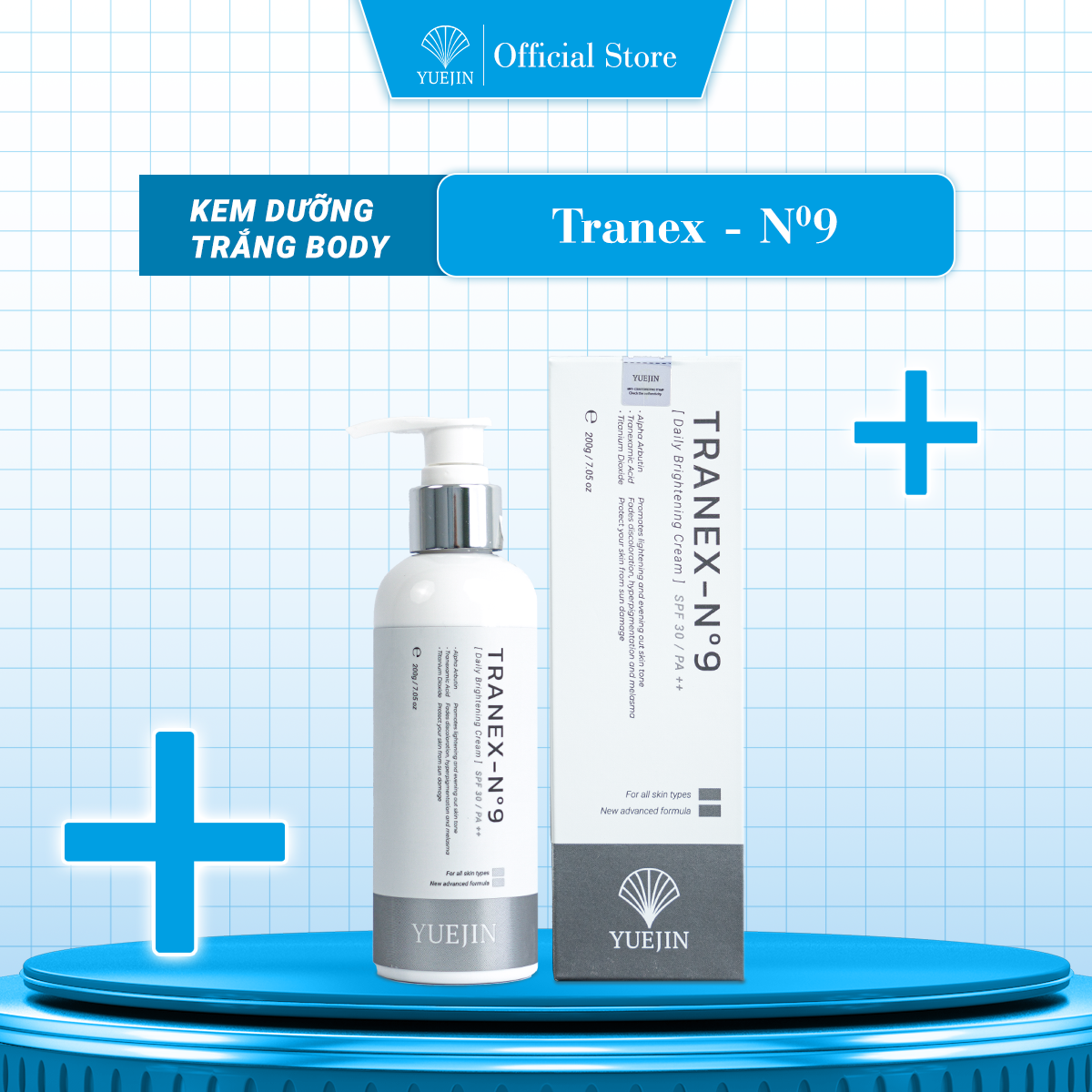 Kem Dưỡng Trắng Da Body TRANEX-No9 dưỡng ẩm, sáng da và giảm thâm - Yuejin