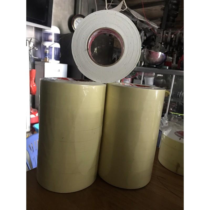 Băng keo xốp 2 mặt 2.4cm màu vàng