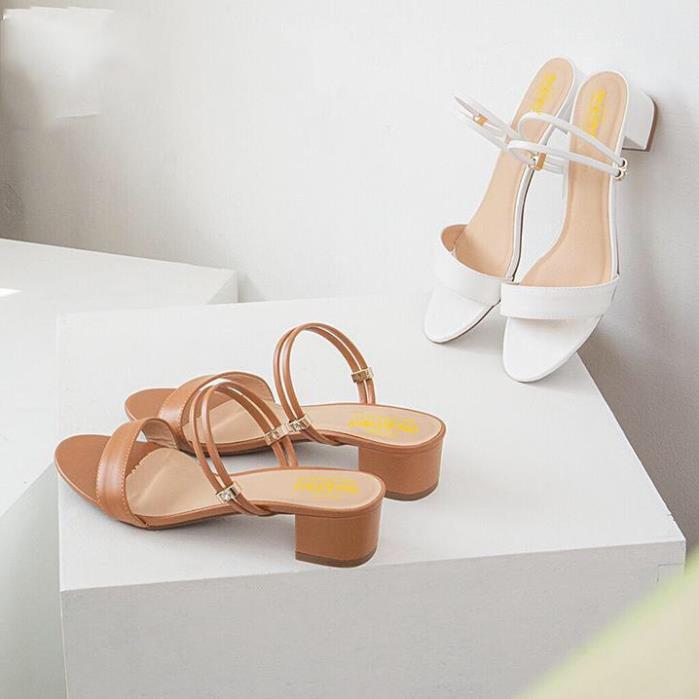 Giày sandal cao gót 3p quai ngang thời trang