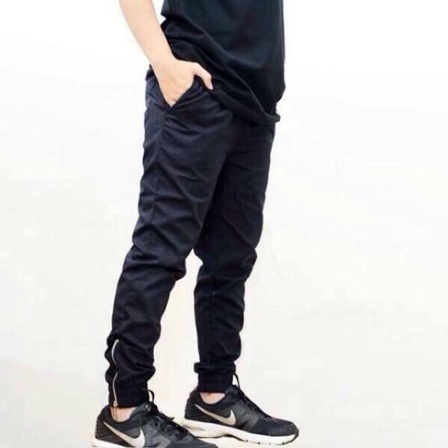 Quần jogger nam nữ trơn khóa chân cao cấp vải kaki xịn hàng quảng châu siêu cấp h2