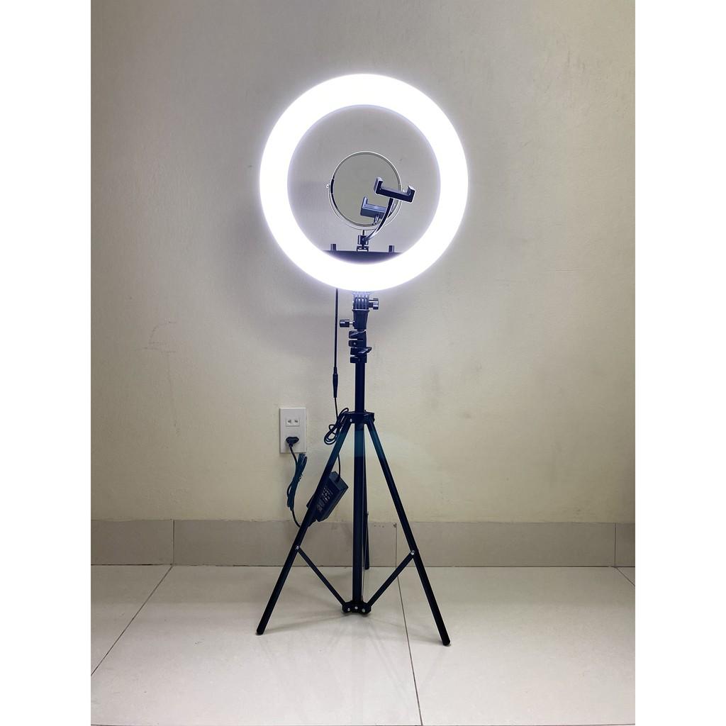 Đèn live stream 44cm kèm 1 kẹp điện thoại, 1 gương và chân