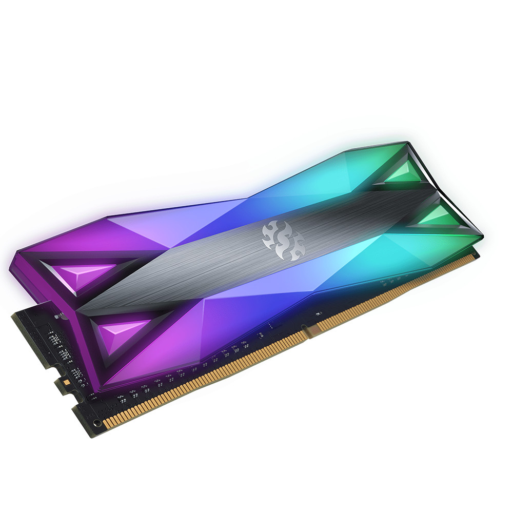 Bộ nhớ Ram PC ADATA DDR4 XPG SPECTRIX D60-LED 32GB (16G*2) 3600 TUNGSTEN GREY RGB - Hàng Chính Hãng