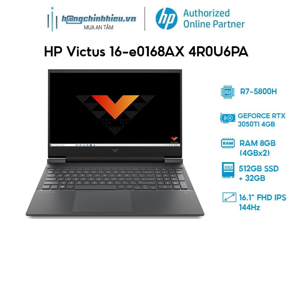 Laptop HP Victus 16-e0168AX 4R0U6PA R7-5800H | 8GB | 512GB |RTX 3050Ti 4GB | 144Hz W11 Hàng chính hãng