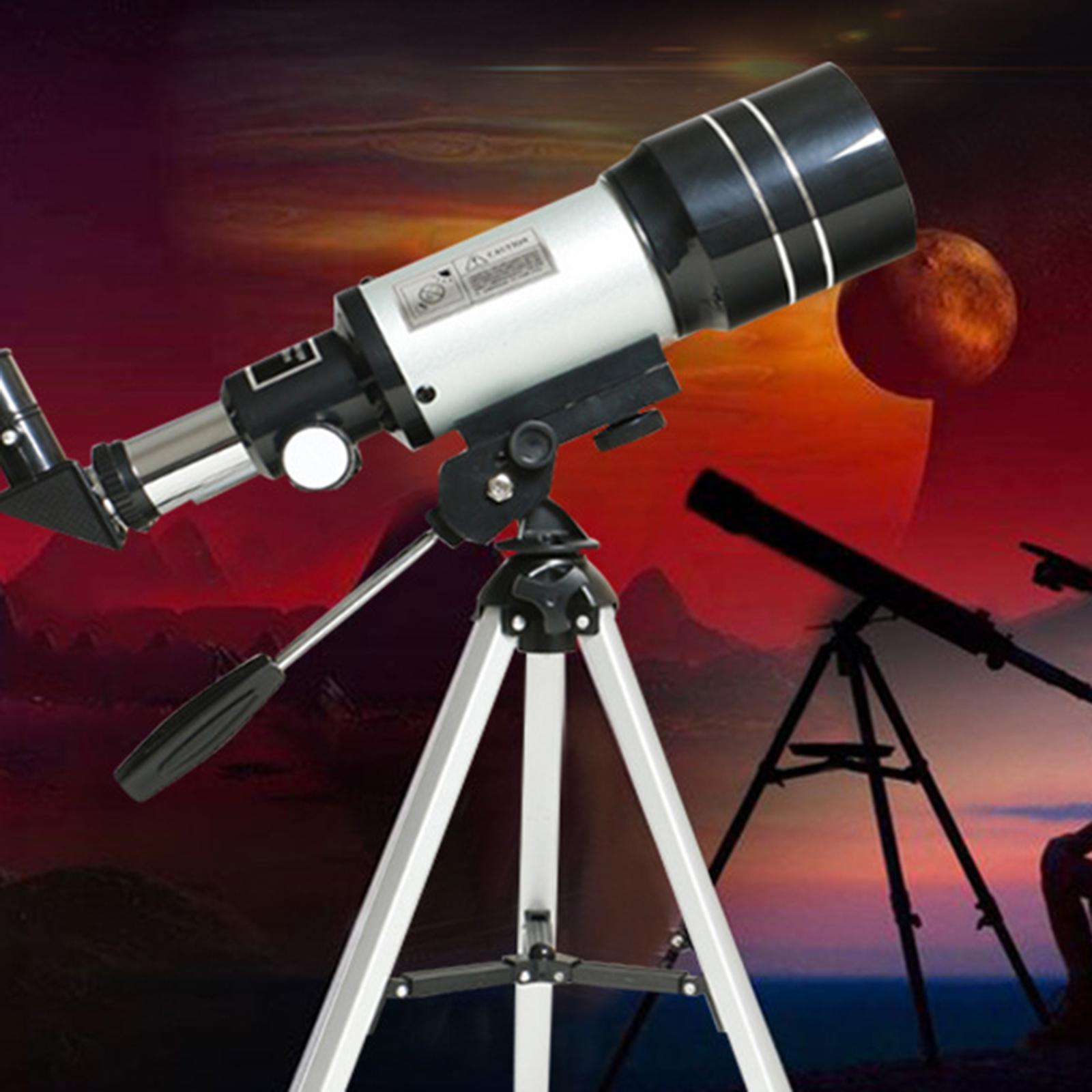 Portable 70mm 300mm Telescope for Beginners Easily Install Astronomy Refractor Telescope ,to Observe Celestial Objects at Night Accessory
