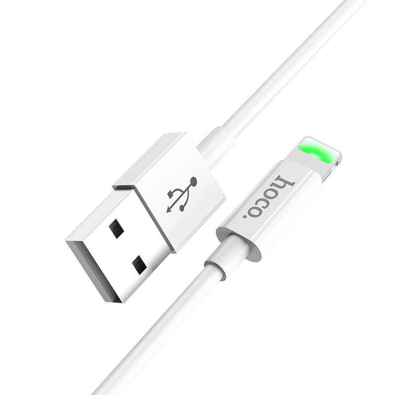 Cáp sạc Hoco X43 Lightning sạc nhanh 2.4A có đèn LED báo sạc tiện dụng dành cho iPhone/iPad cao cấp - Hàng chính hãng