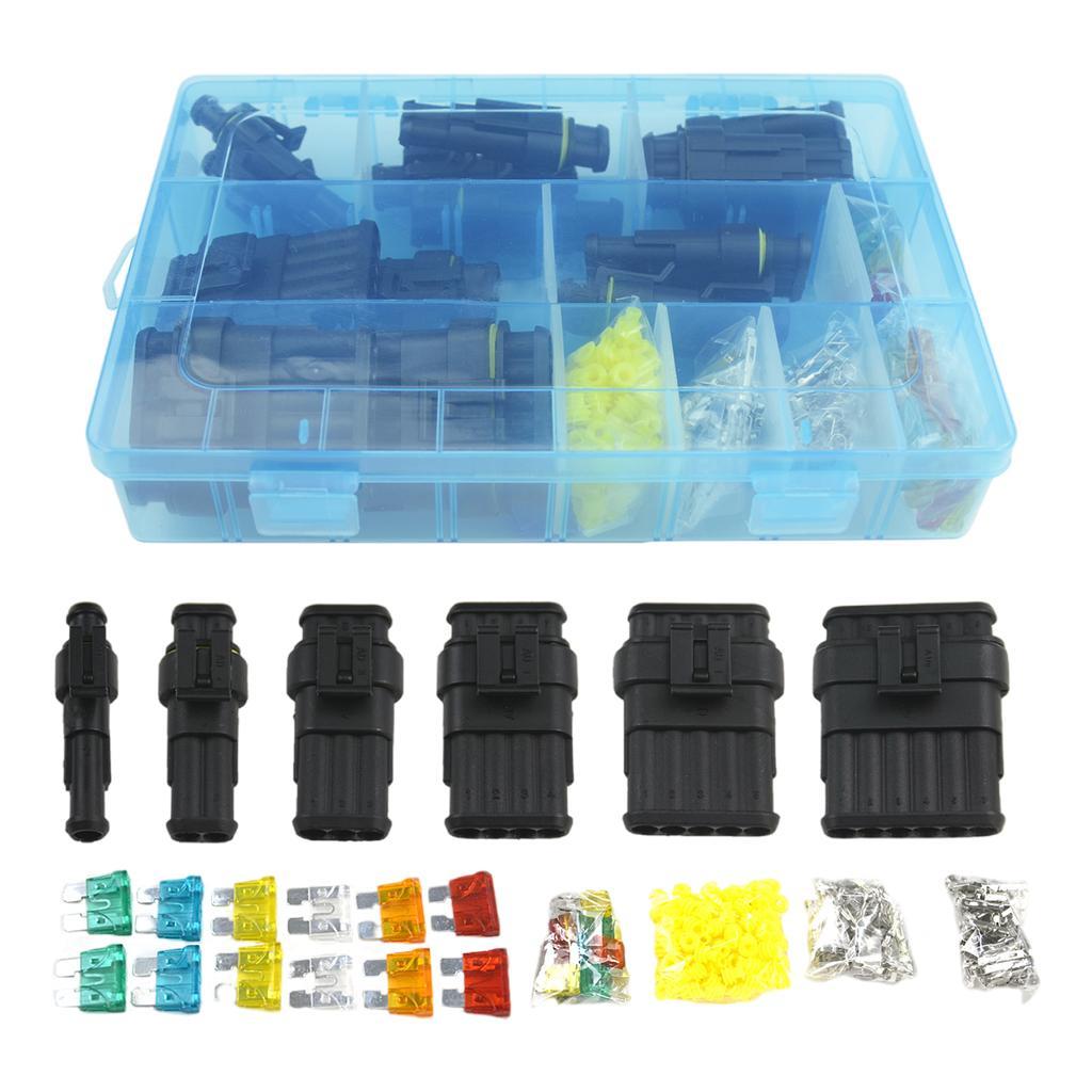 Wire connector plug kit Terminals Heat Shrink Blue Box