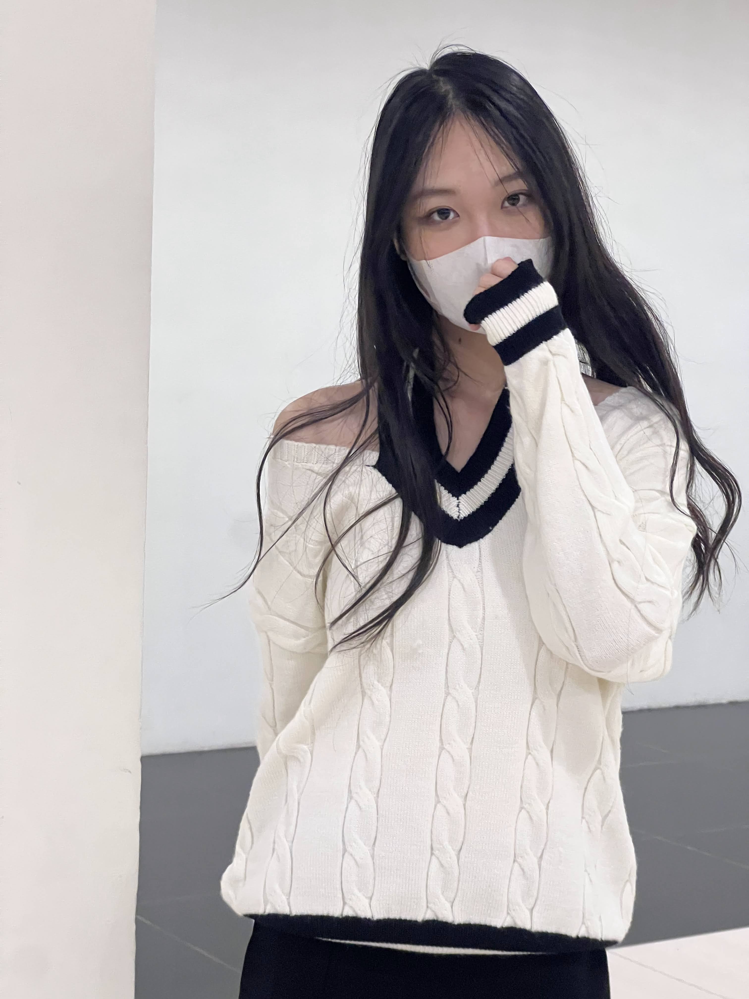 Áo Len Dễ Thương Kiểu Mới Xẻ Vai Phong Cách Học Đường Nhật Bản Purtura Sweater