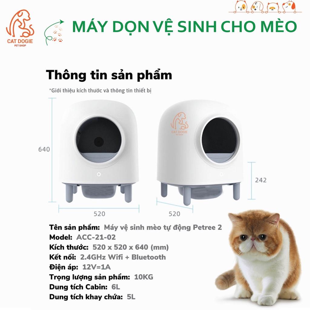 Máy Dọn Phân Cho Mèo, Máy Vệ Sinh Cho Mèo Tự Động PETREE Kết Nối WIFI Phiên Bản Quốc Tế Dùng Được Các Loại Cát Cho Mèo Bentonite, Tofu, Volcanic...