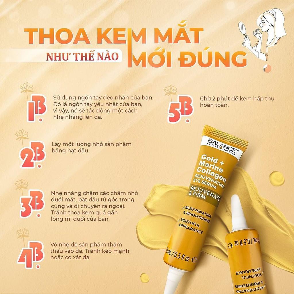 Serum Tái Tạo Và Dưỡng Da Mắt Balance Active Formula Gold Collagen Rejuvenating eye 15ml