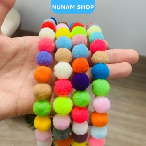 Bờm cài tóc phối cục bông sắc màu ngộ ngĩnh cute siêu hot Nunam shop