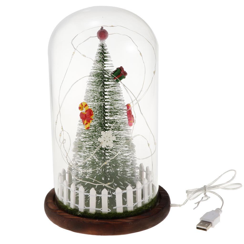 Christmas LED USB Night Light Xmas Tree Glass