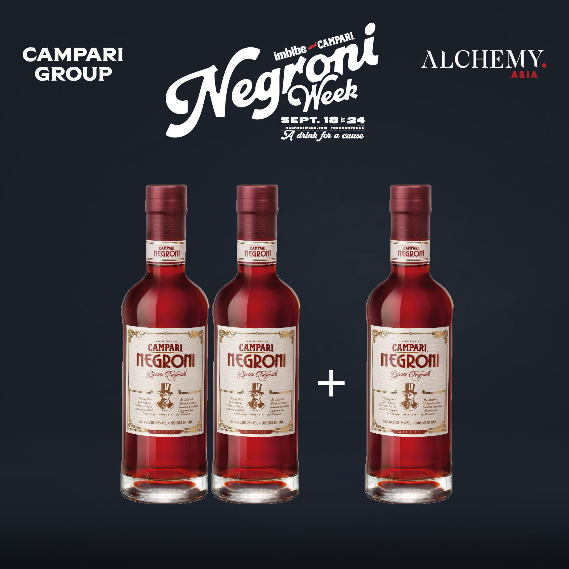 [BEST DEAL - MUA 2 TẶNG 1] Rượu Campari Negroni 26% 1x500ml
