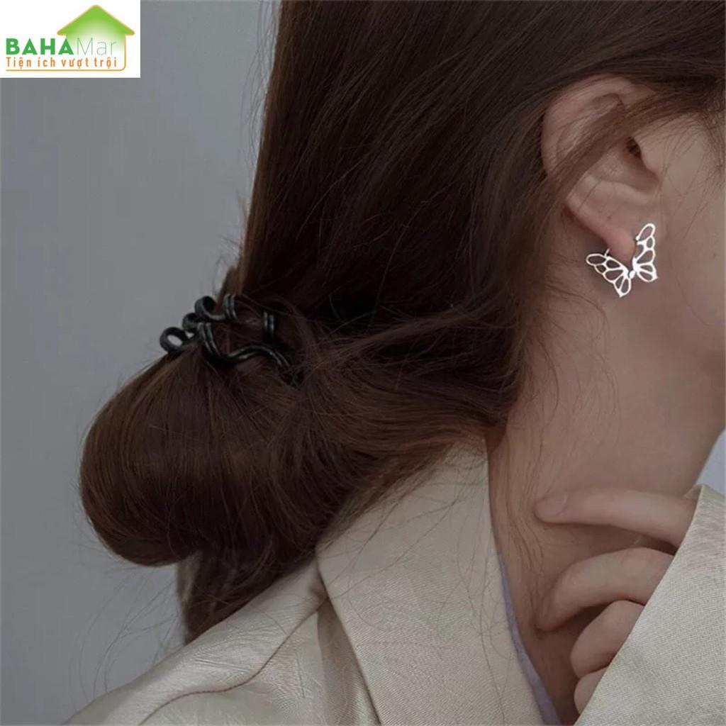 HOA TAI BẠC HÀN QUỐC TẠO HÌNH BƯỚM RỖNG "BAHAMAR" hợp thời trang hình bướm rỗng ấn tượng và sinh động