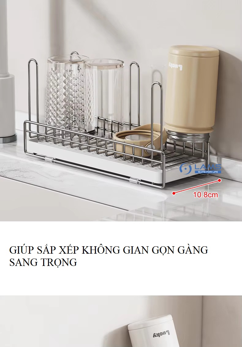 [Inox dày] Giá úp ly, cốc inox 304 sáng bóng cao cấp