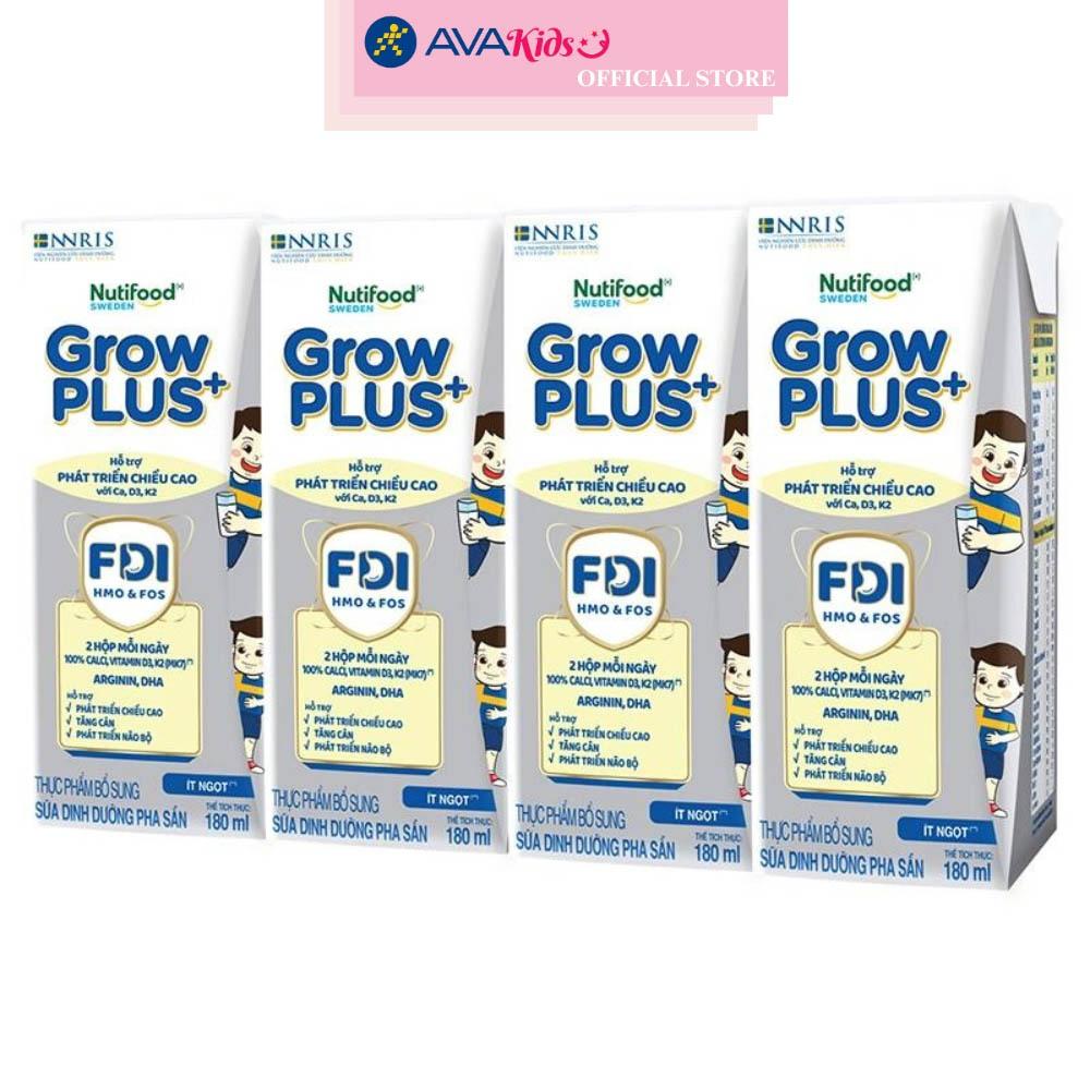 Thùng 24 hộp sữa pha sẵn Nutifood GrowPLUS+ bạc hương vani 180 ml (từ 1 tuổi)