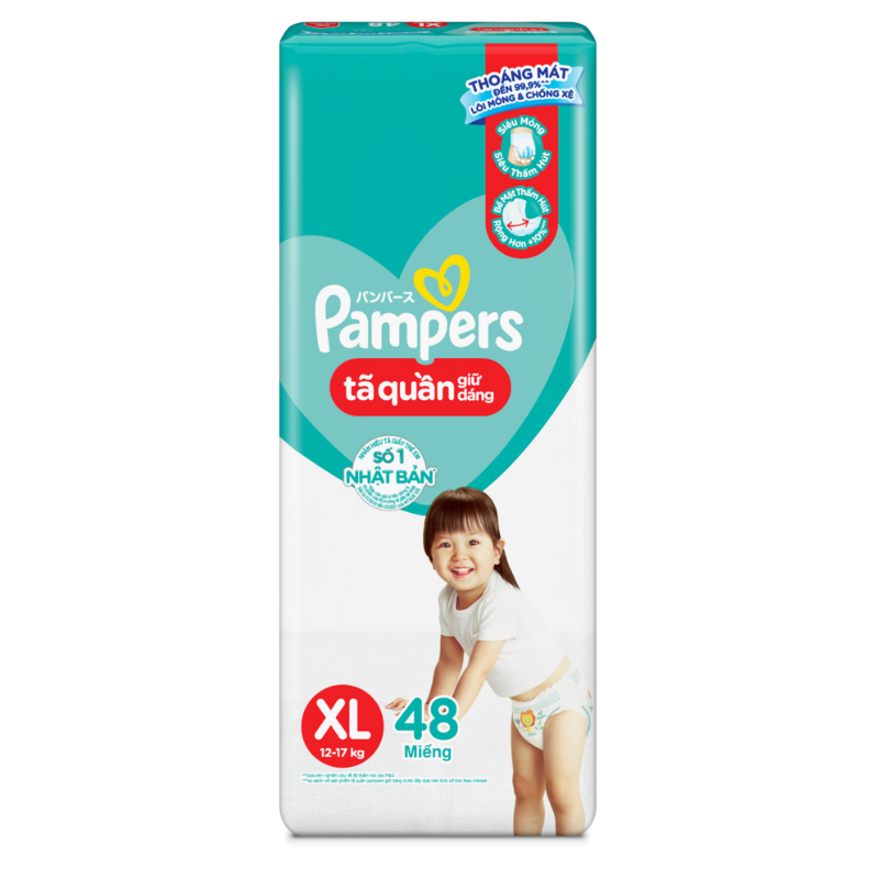 Tã quần Pampers Jumbo size XL 48 miếng (cho bé 12 - 17kg)